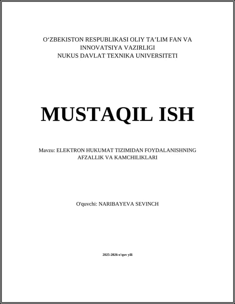 Elektron Hukumat Tizimi 1