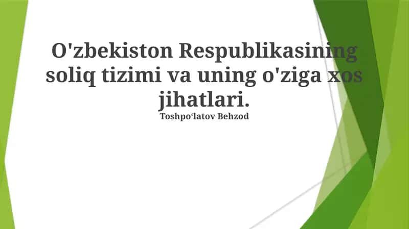Soliq Siyosati va Kelajak Rejalari 1