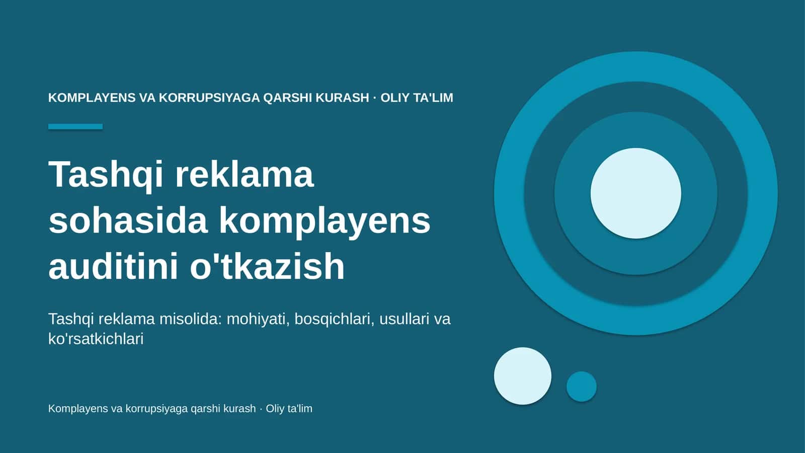 tashqi reklama sohasida komplayens auditini o'tkazish 8543 1