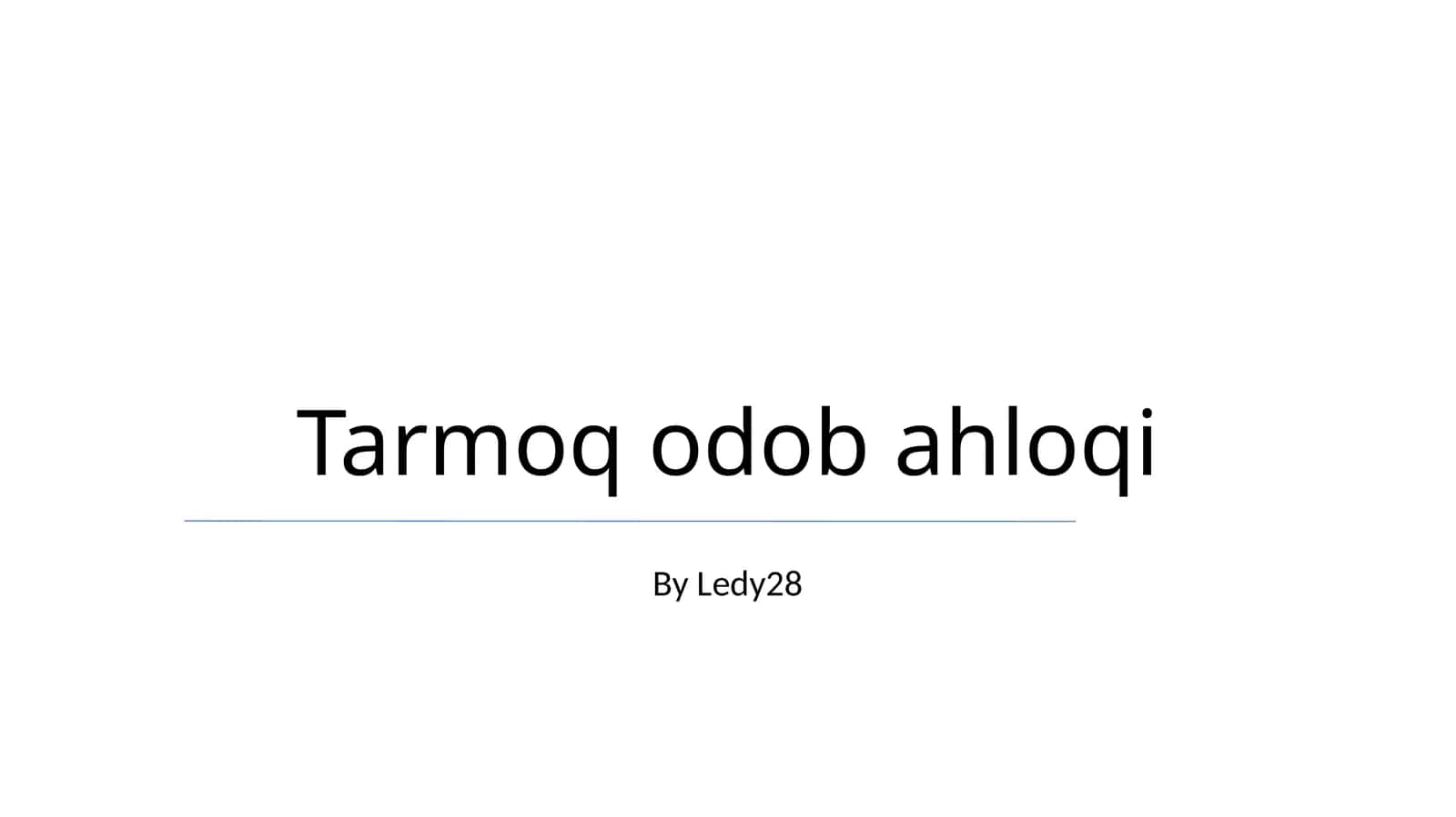 Tarmoq odob ahloqi 1