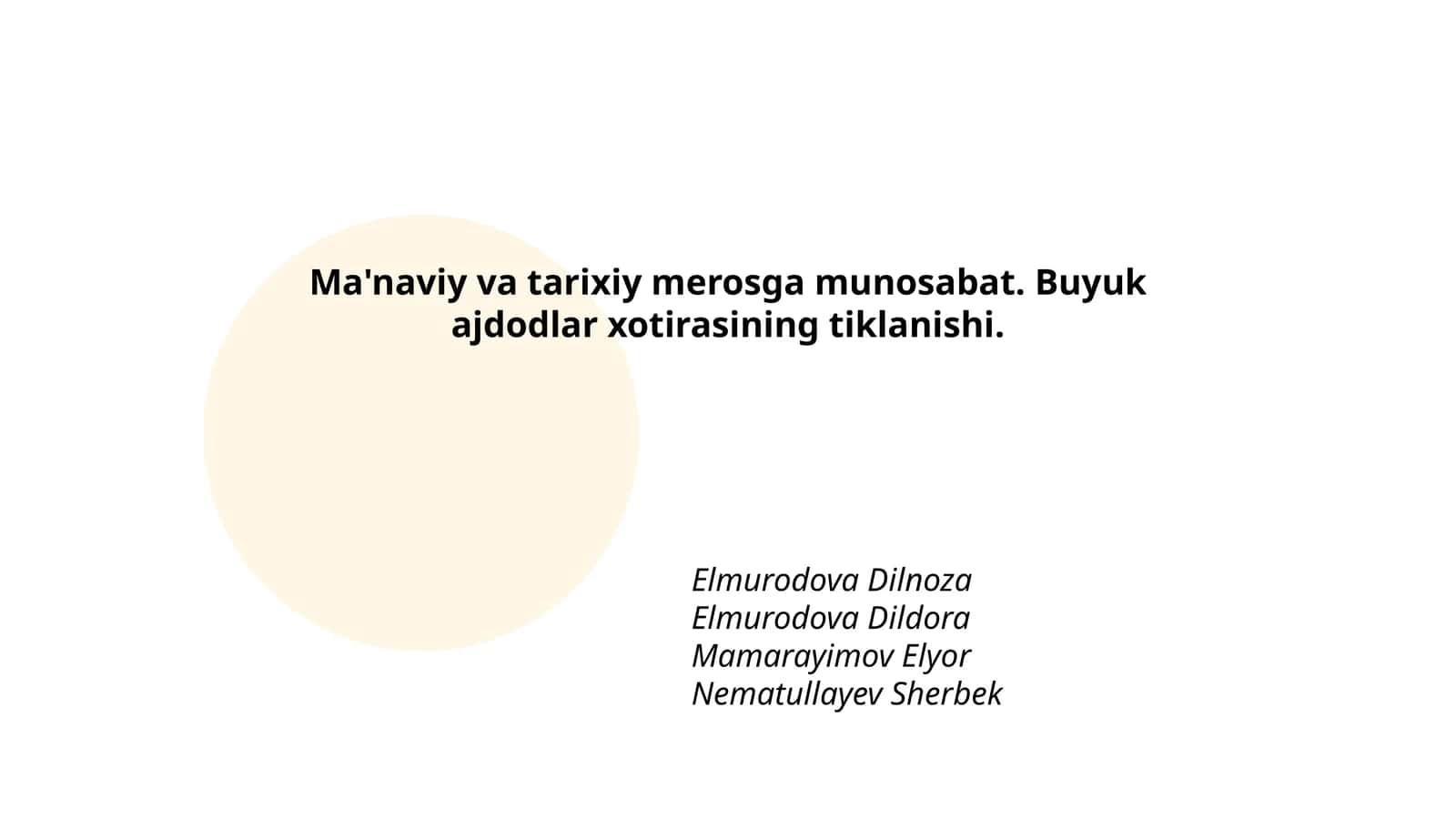 Ma'naviy va tarixiy meros 1