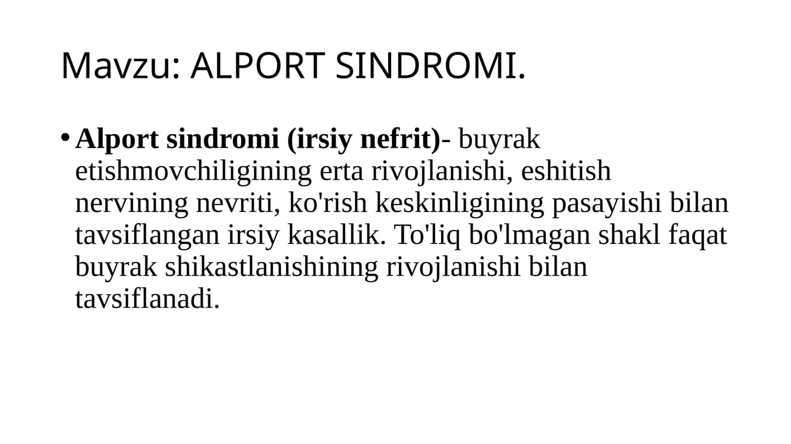 ALPORT SINDROMI 1