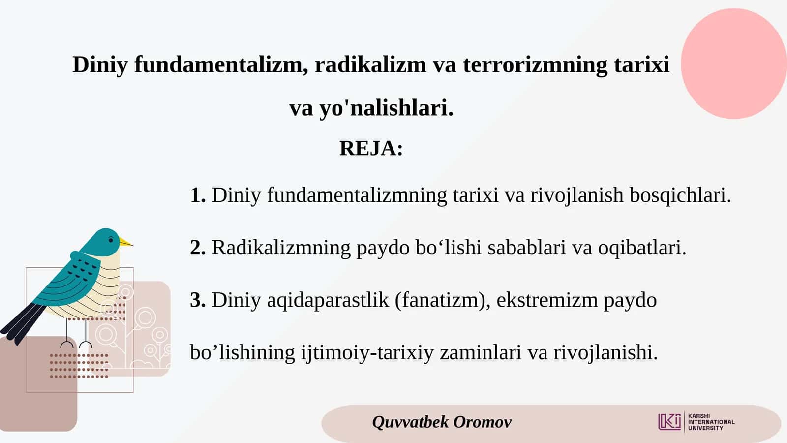 Diniyfundamentalizm, radikalizm va terrorizmning tarixi va yoʻnalishlari 1
