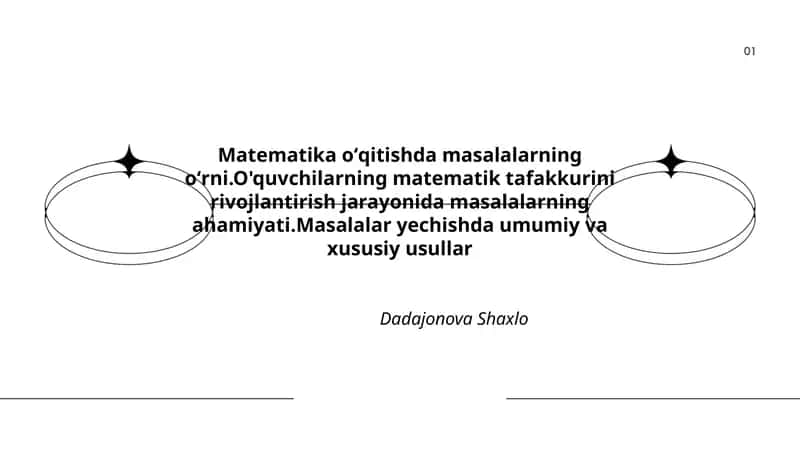 Matematika oʻqitishda masalalarning oʻrni 1