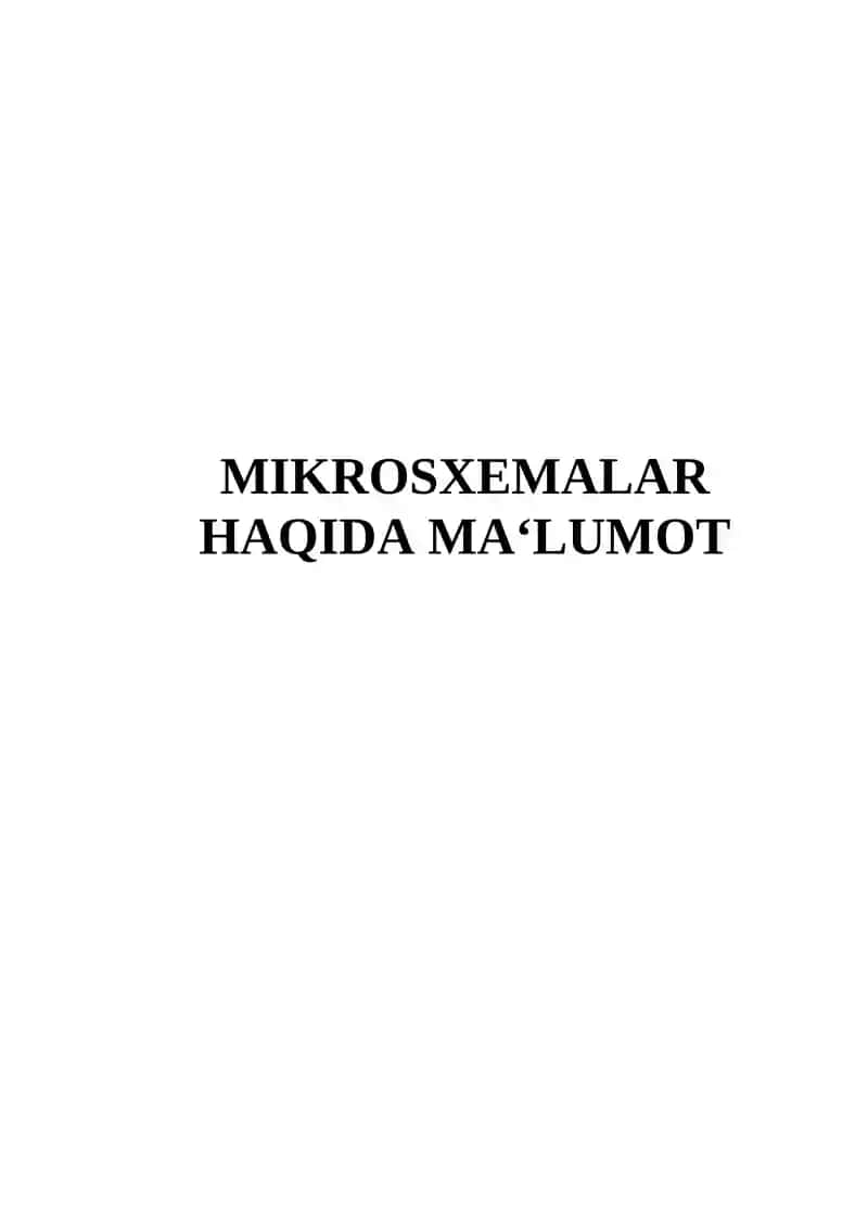 Mikrosxemalar