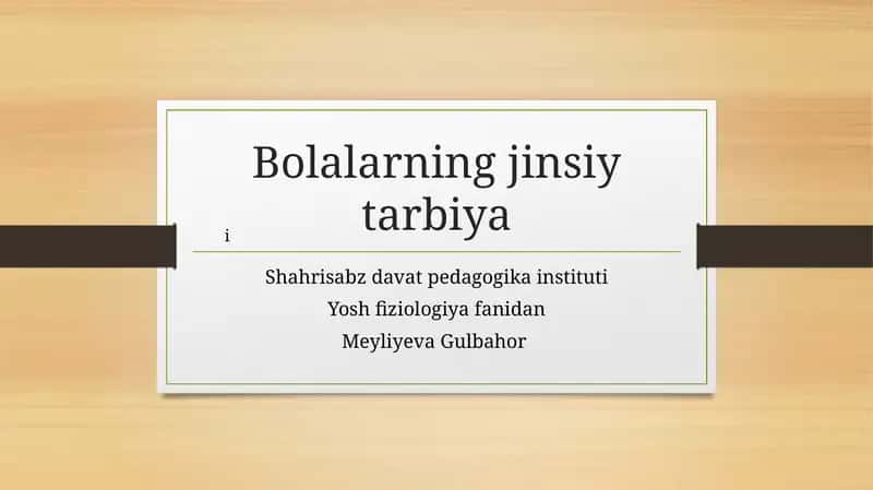 Bolalarning jinsiy tarbiya 1