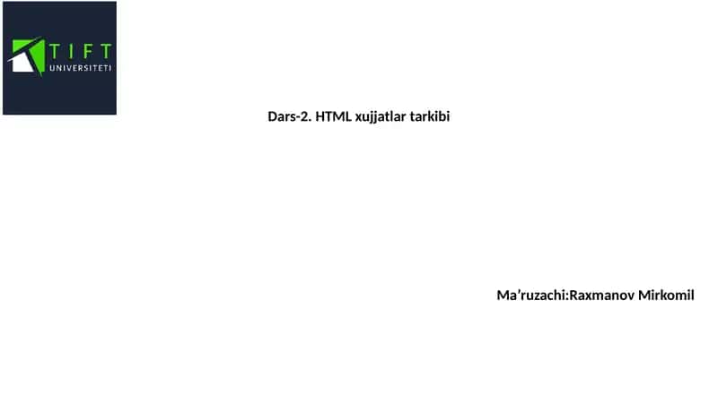 HTML tarkibi 1