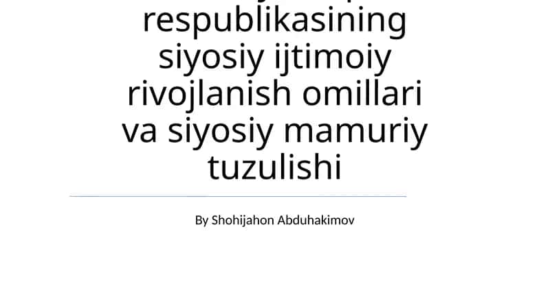 Xitoy Xalq respublikasining siyosiy ijtimoiy rivojlanish omillari va siyosiy mamuriy tuzulishi 1