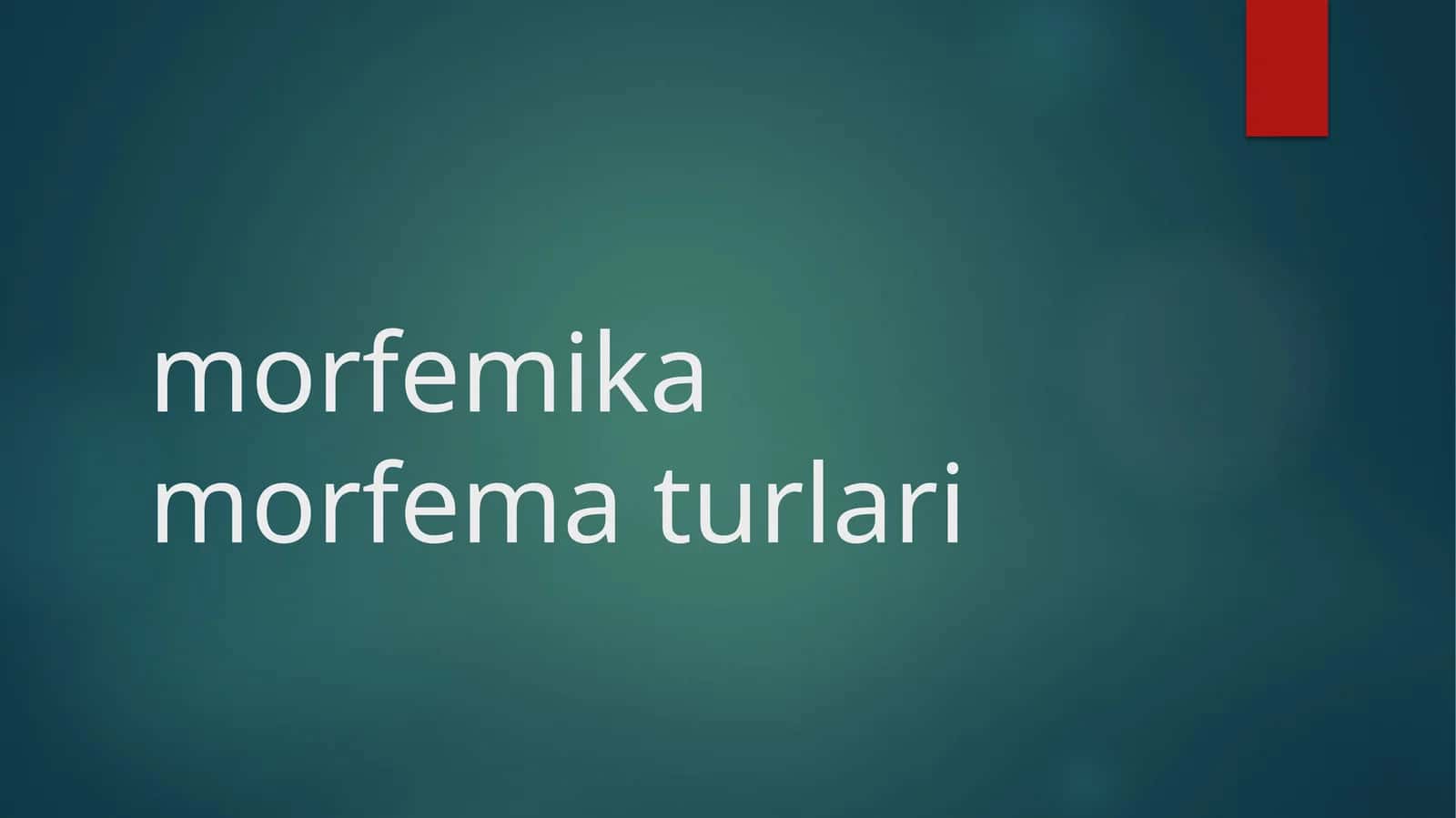 Morfema va uning turlari 1