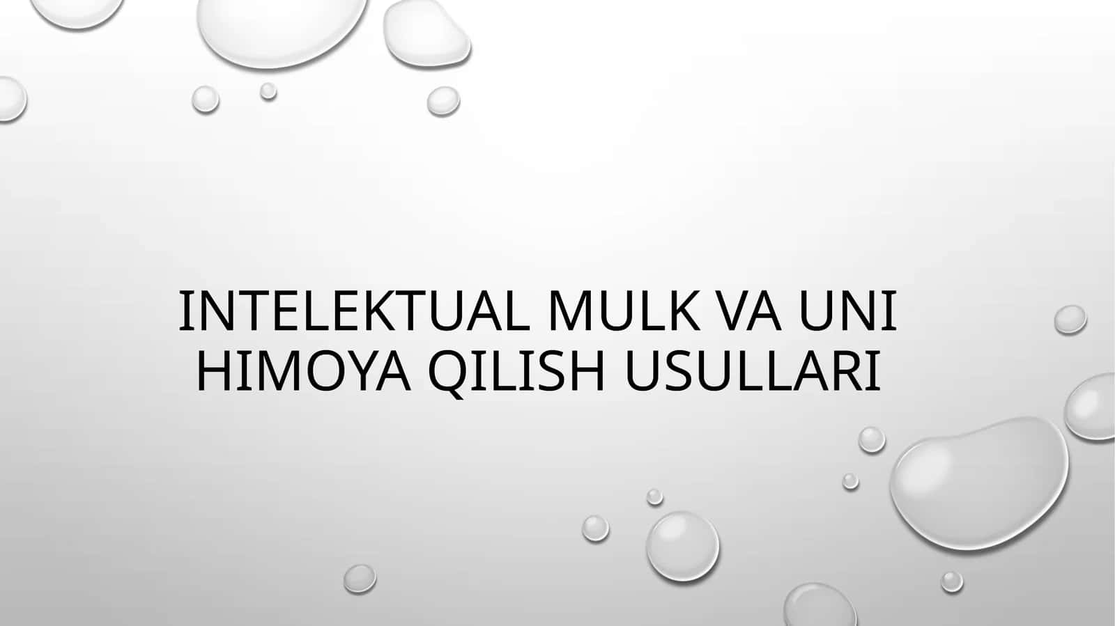 Intelektual mulk va uni himoya qilish usullari 1