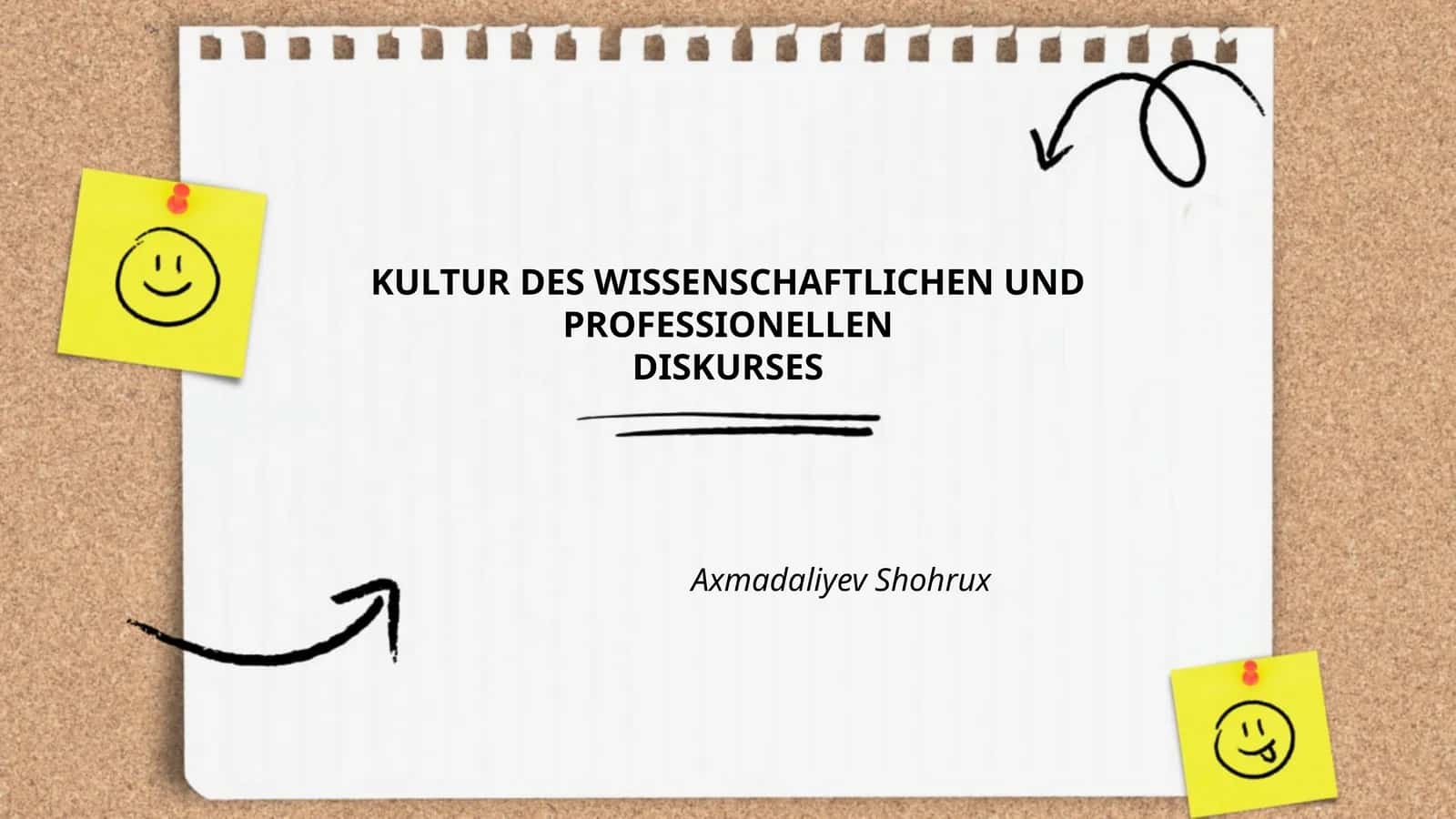 KULTUR DES WISSENSCHAFTLICHEN UND PROFESSIONELLEN DISKURSES 1