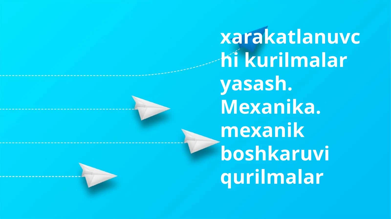 Mexanik boshqariladigan qurilmalar 1