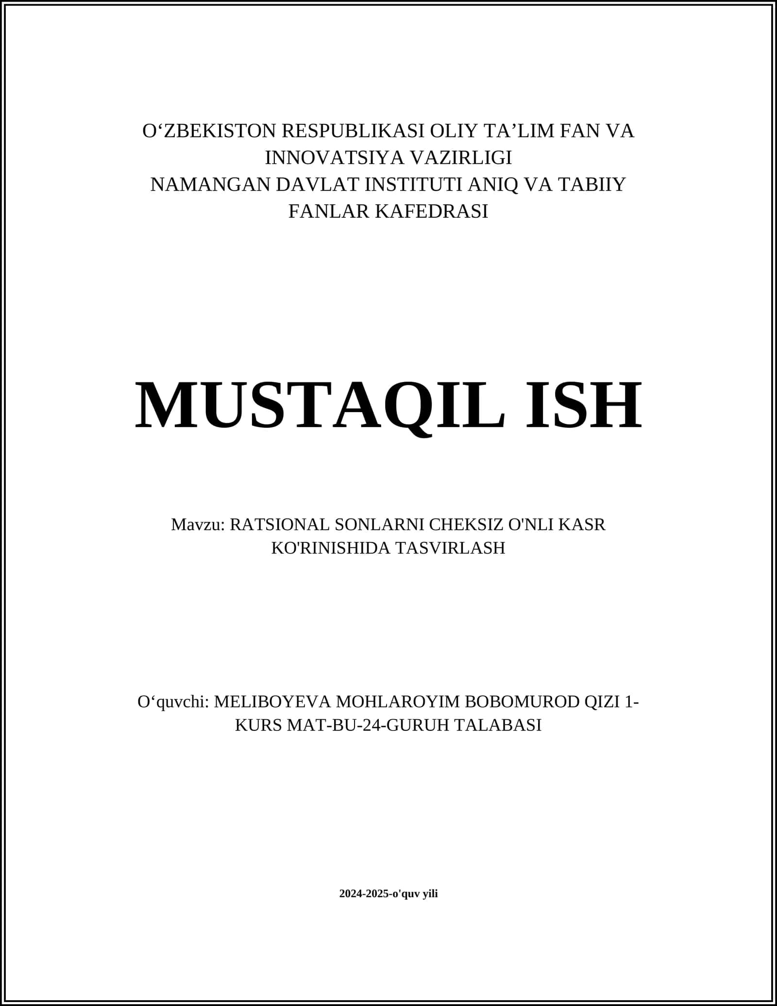 Ratsional sonlar 1