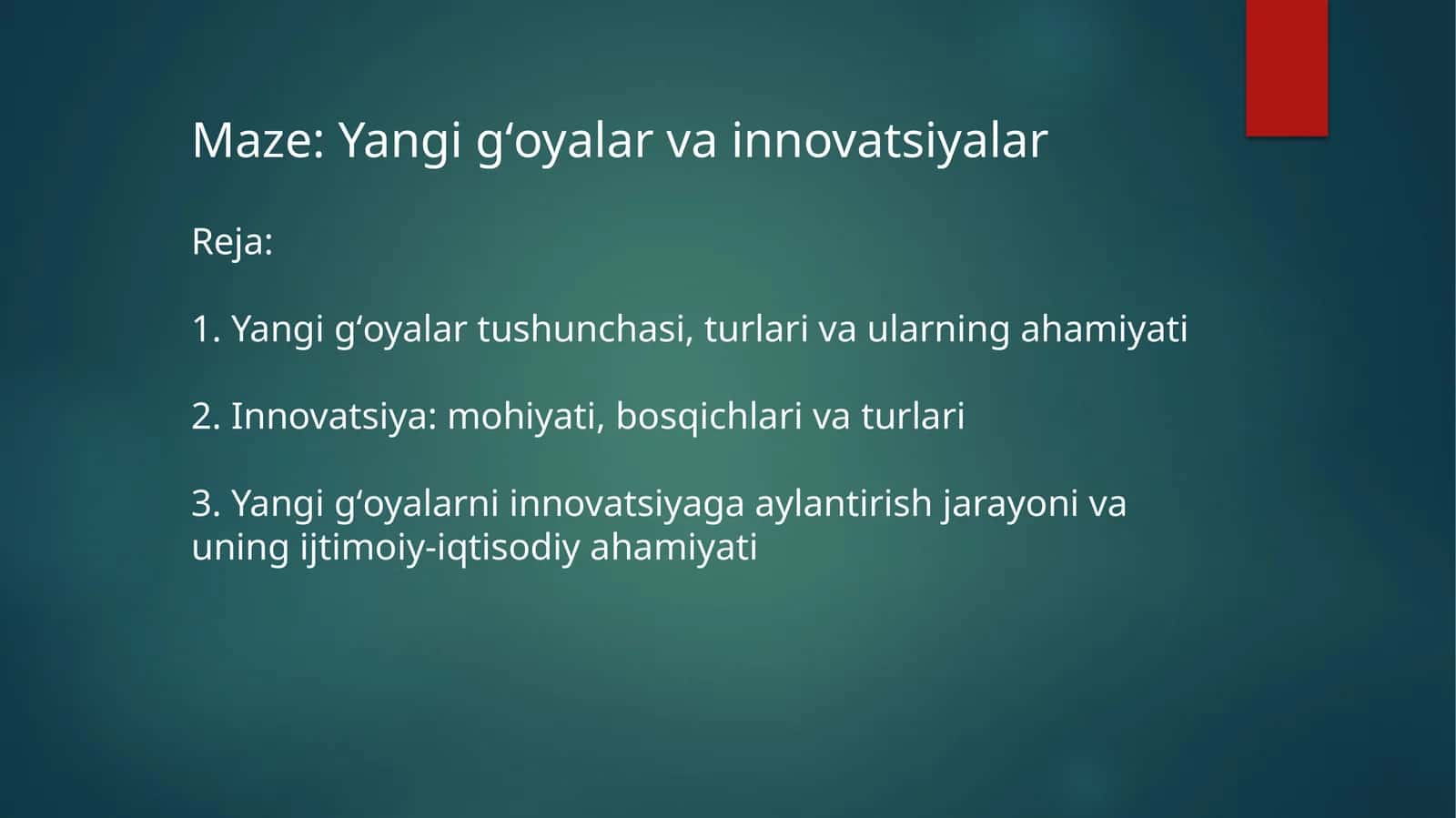 Maze: Yangigʻoyalar va innovatsiyalar 1