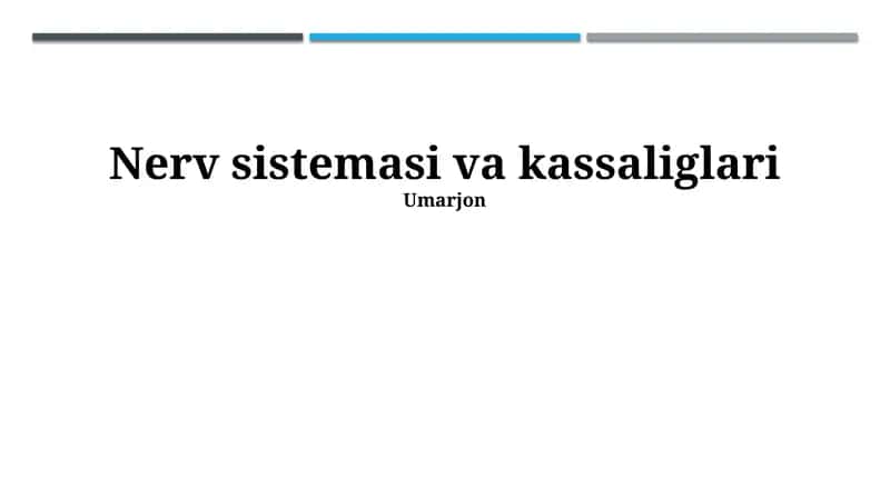 Nerv sistemasi va kassaliglari 1