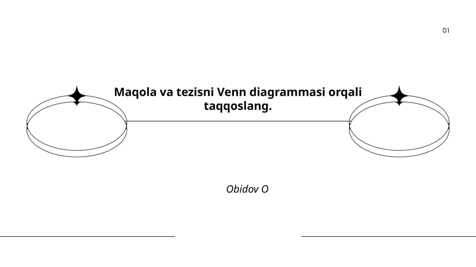 Maqola va tezisni Venn diagrammasi orqali taqqoslang 1