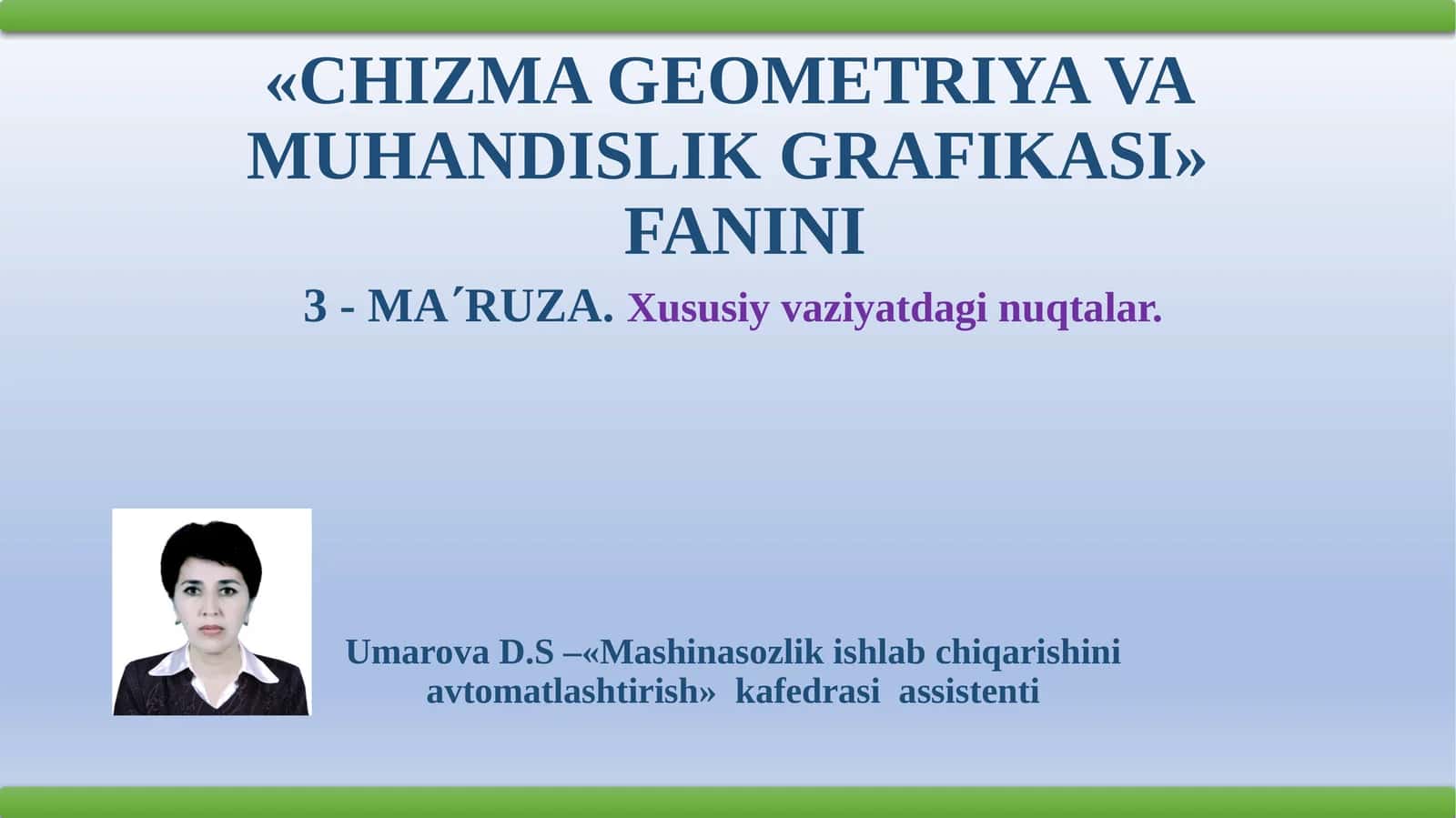 Xususiy vaziyatdagi nuqtalar 1