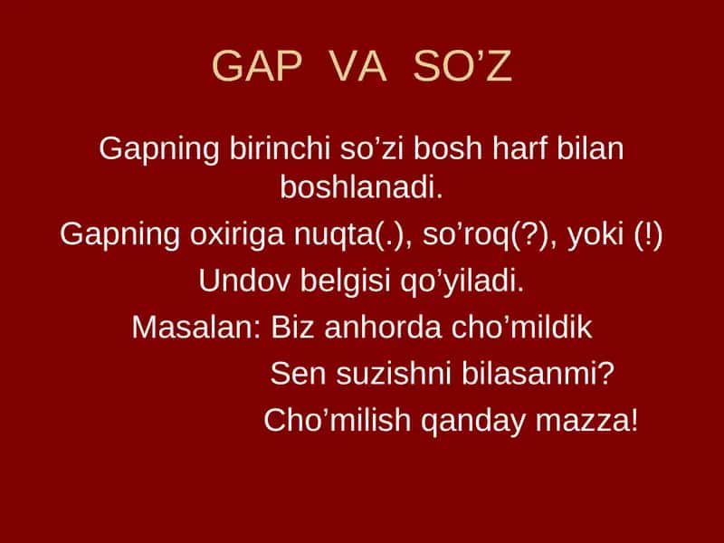 GAP VA SO’Z 1