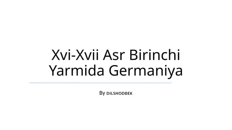 Xvi-Xvii Asr Birinchi Yarmida Germaniya 1