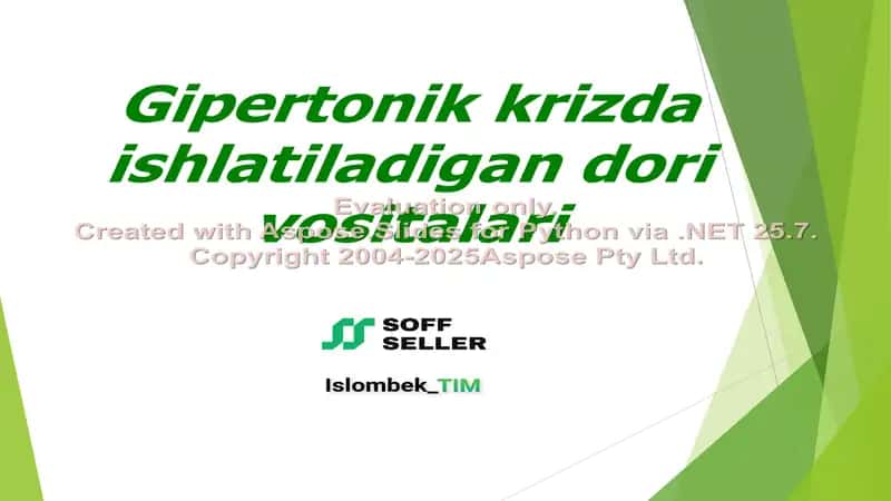 Gipertonik krizda ishlatiladigan dori vositalari 1