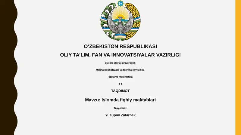 Islomda fiqhiy maktablari 1