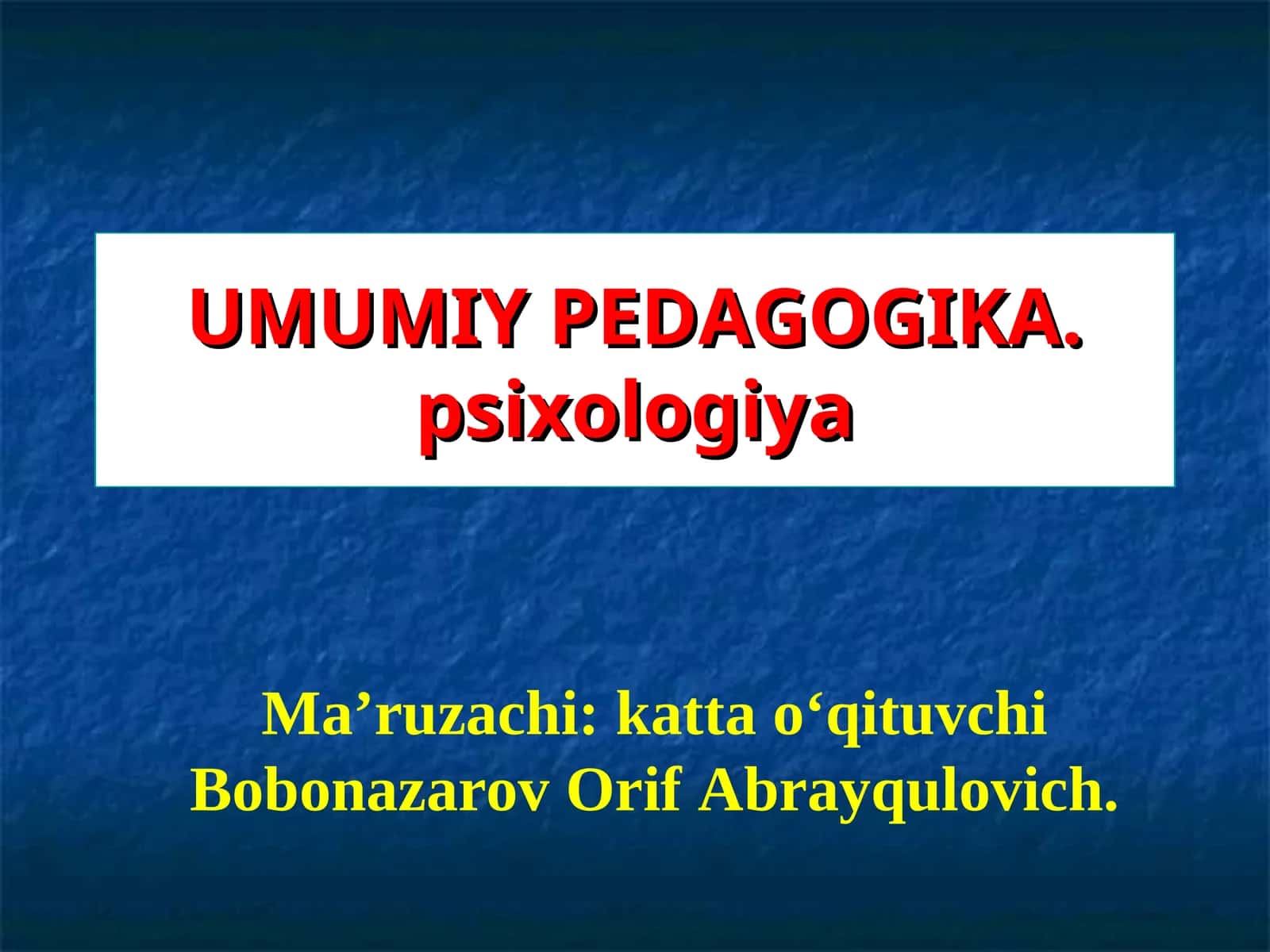 Tarbiya Metodlari haqida tushuncha 1
