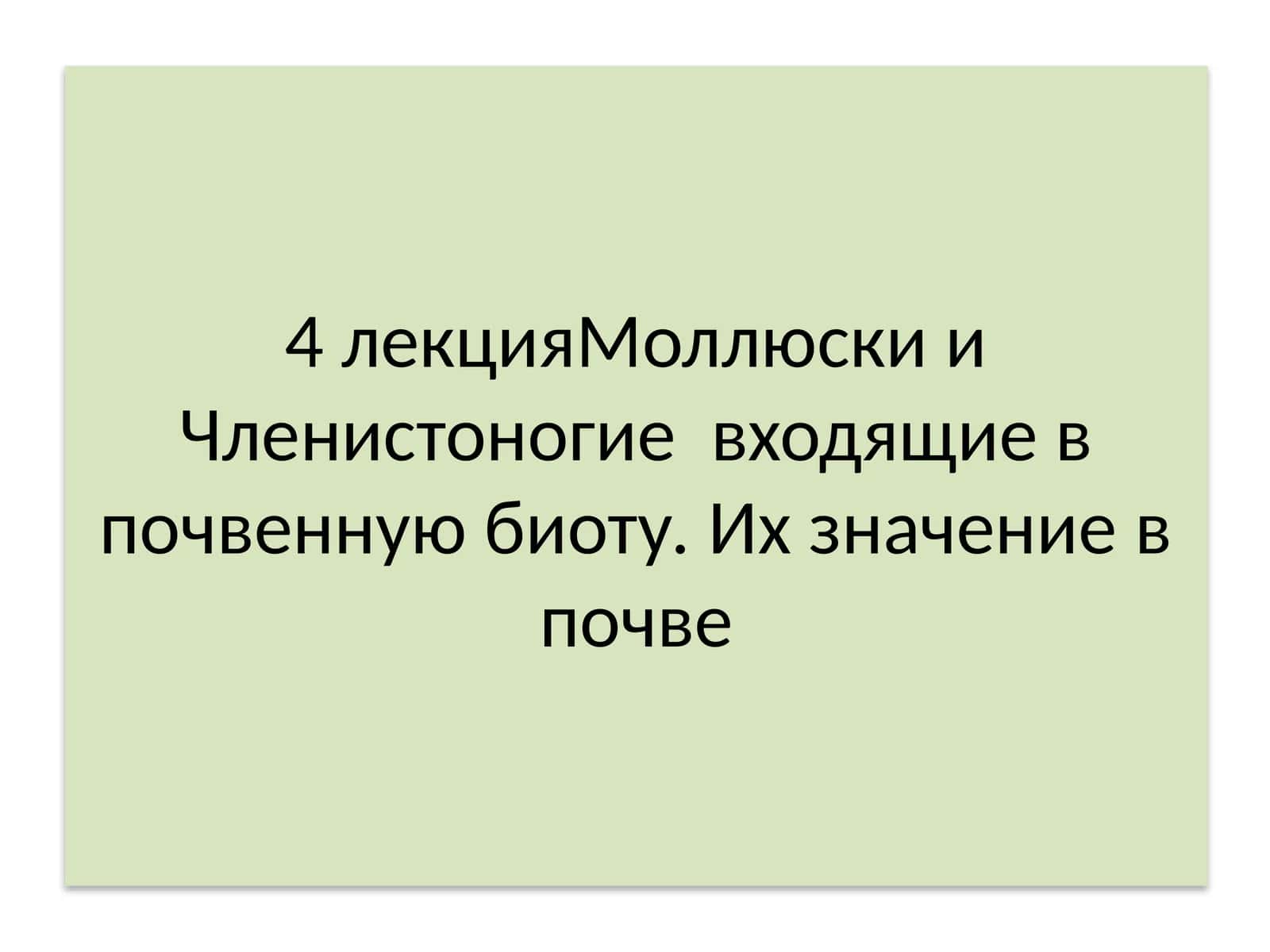 Моллюски и Членистоногие 1
