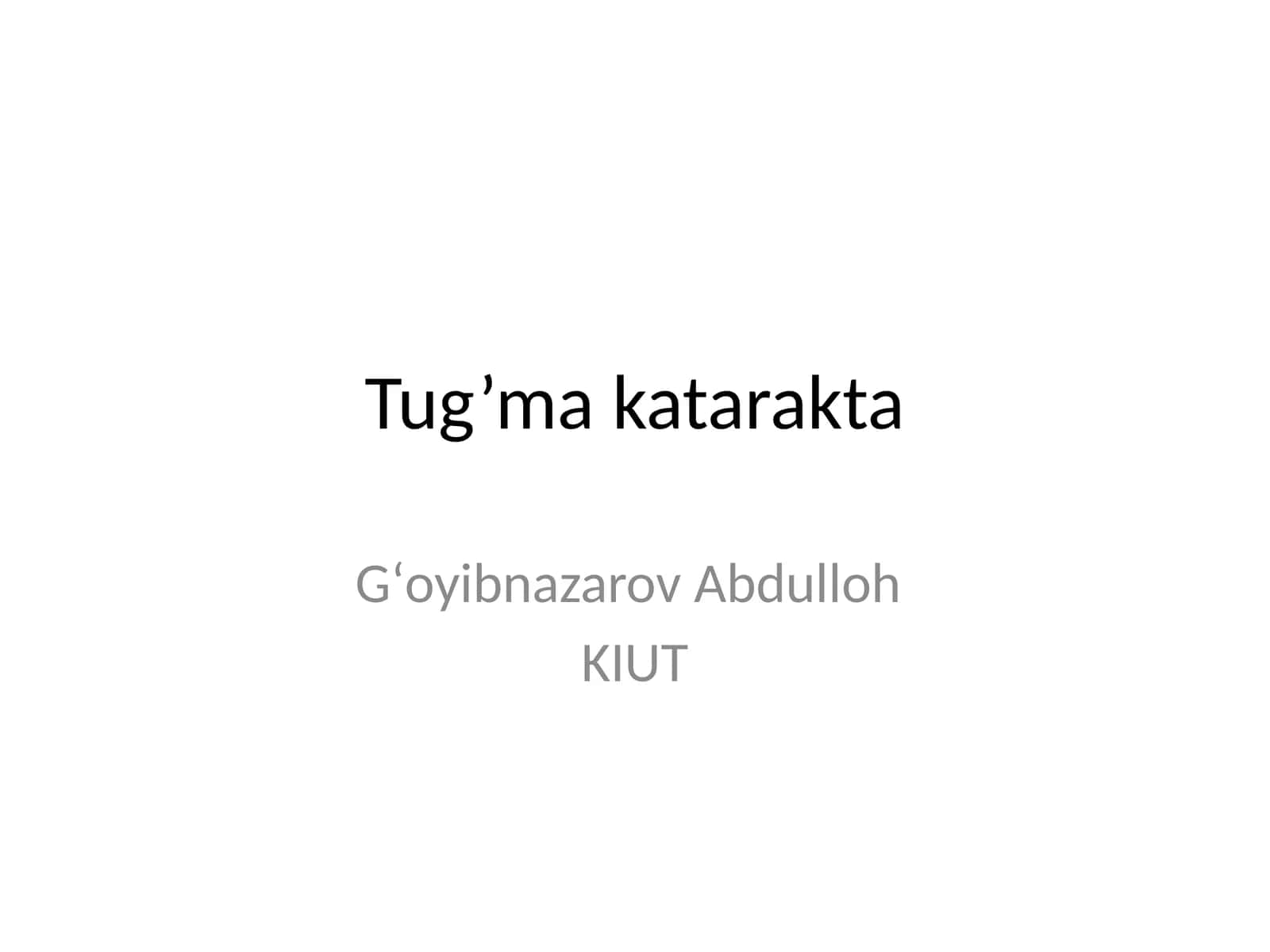 Tug’ma katarakta 1