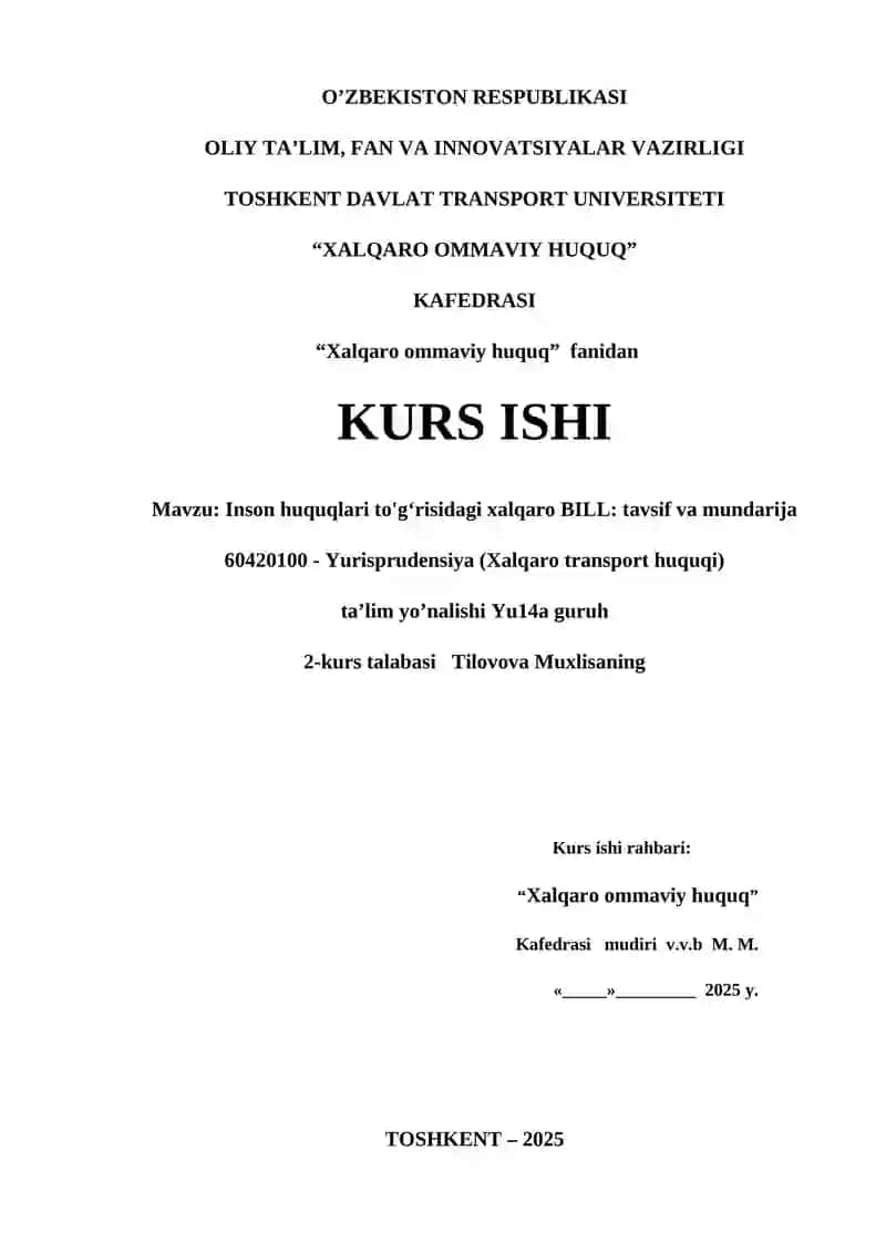 inson huquqlari toʻgʻrisidagi xalqaro bill