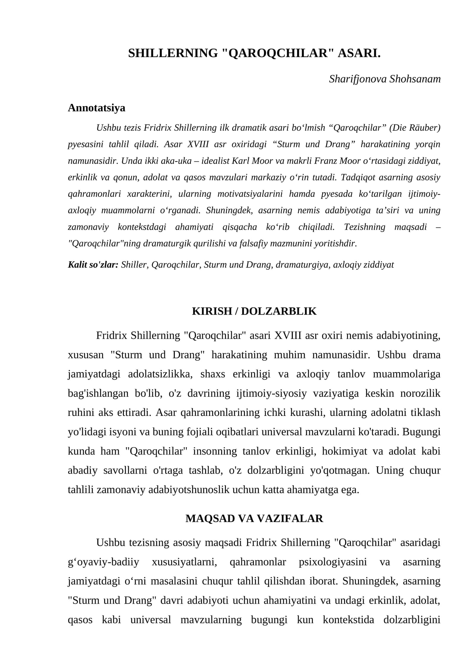 SHILLERNING "QAROQCHILAR" ASARI 1