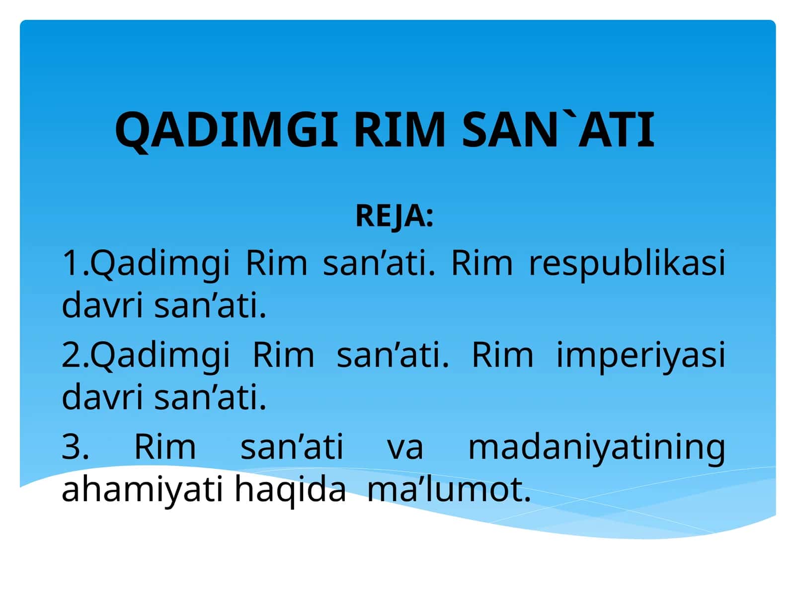 QADIMGI RIM SAN`ATI 1
