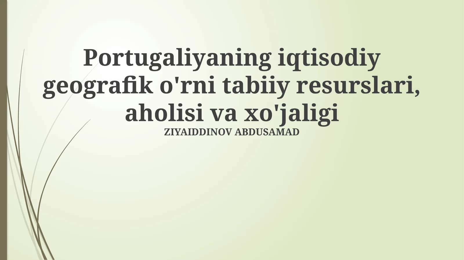 Portugal iqtisodiyoti 1