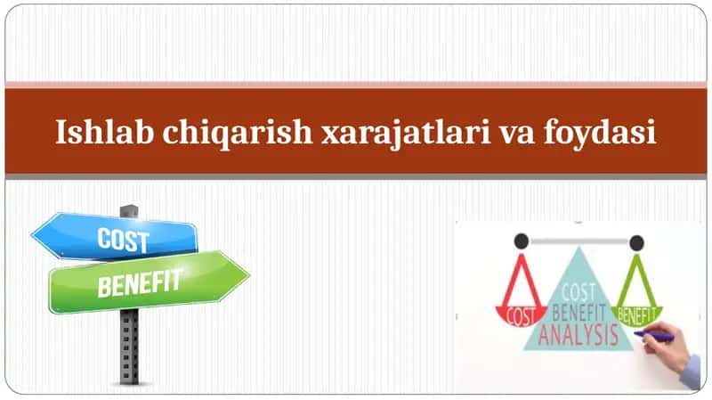 Ishlab chiqarish xarajatlari va foydasi 1