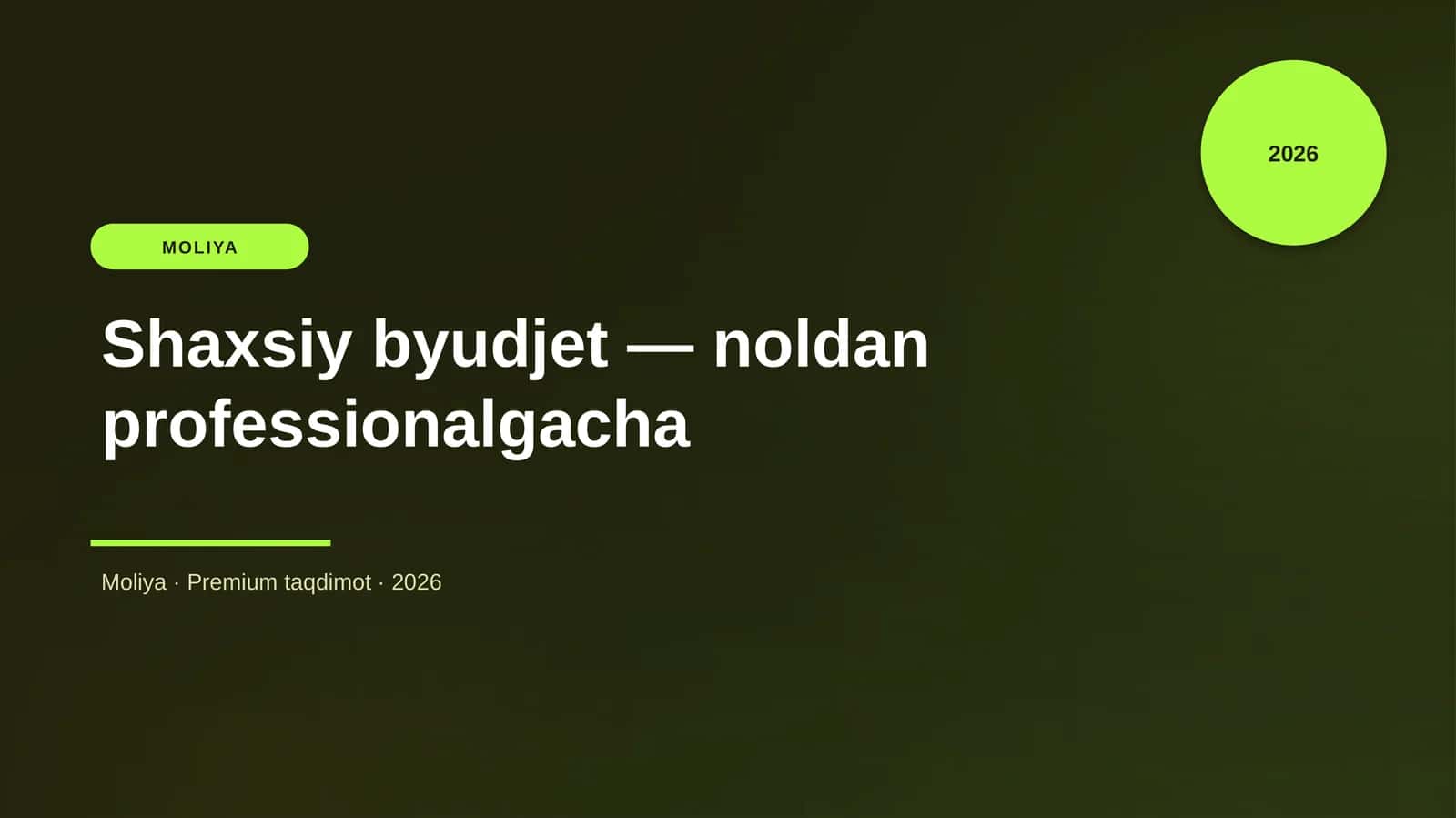 Shaxsiy byudjet - noldan professionalgacha 1