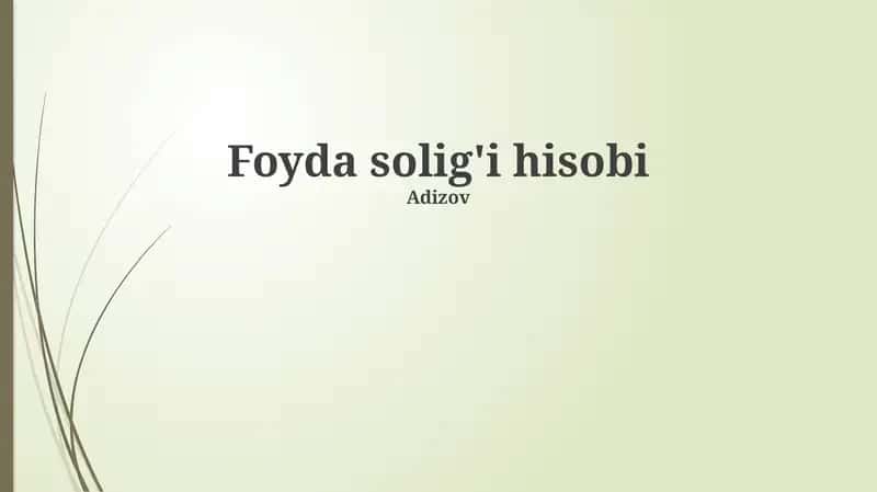 Foyda solig'i 1