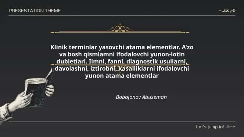 Klinik terminlar yasovchi atama elementlar 1