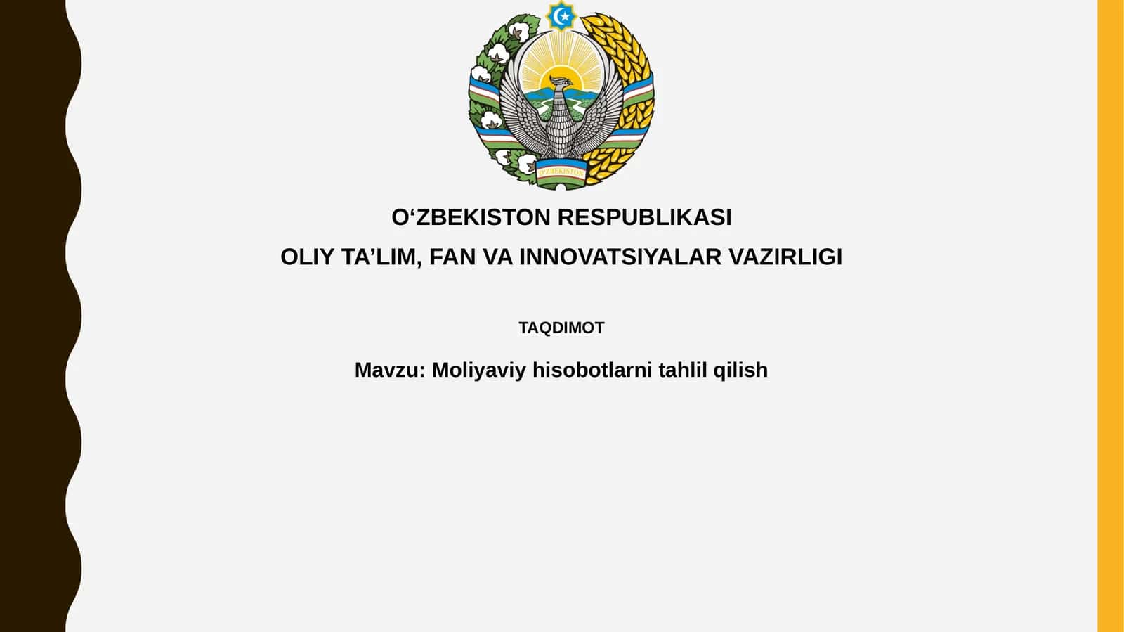 Moliyaviy hisobotlarni tahlil qilish 1
