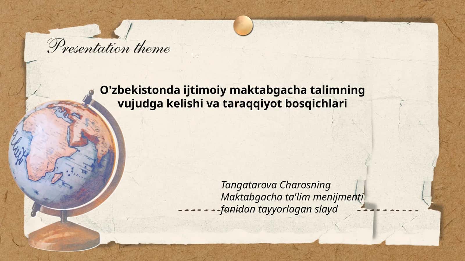 Ijtimoiy maktabgacha ta'limning tarixi 1