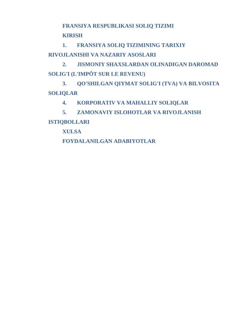 FRANSIYA RESPUBLIKASI SOLIQ TIZIMI 1