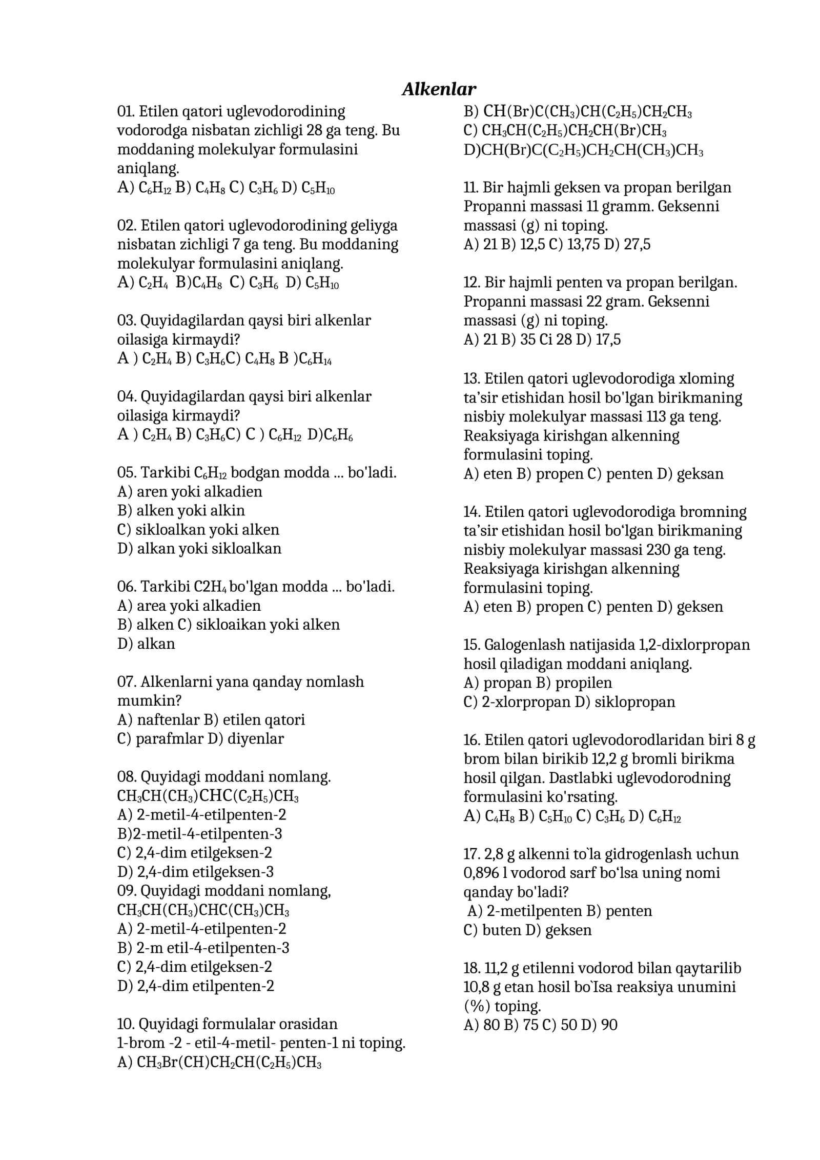 Alkenlar 1