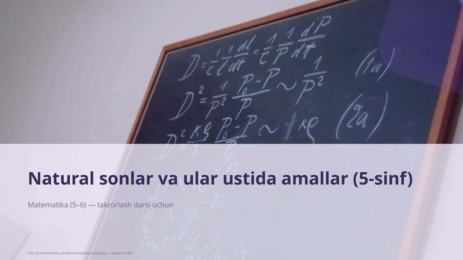 Natural sonlar va ular ustida amallar (5-sinf) 1