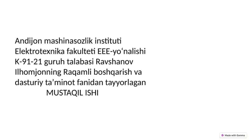Real vaqt modulini dasturiy boshqarish 1