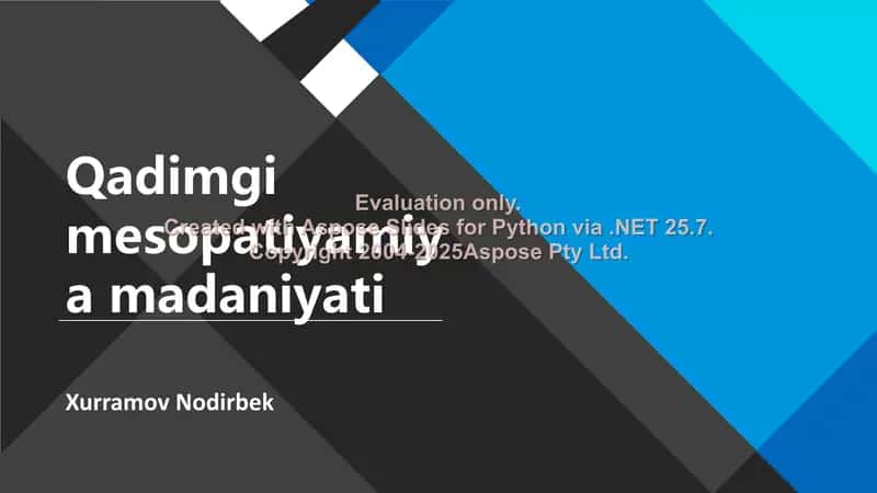 Qadimgi Mesopotamiyamiya Madaniyati 1