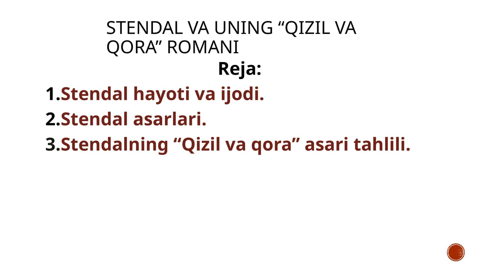 Stendal va uning “Qizil va qora” romani 1