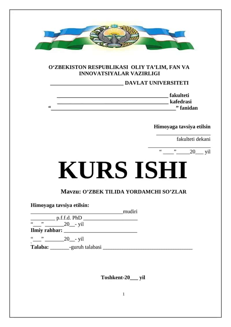 O’ZBEK TILIDA YORDAMCHI SO’ZLAR 1