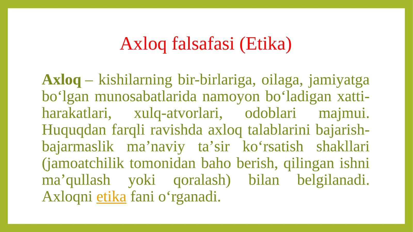Axloq va qadriyatlar falsafasi 1