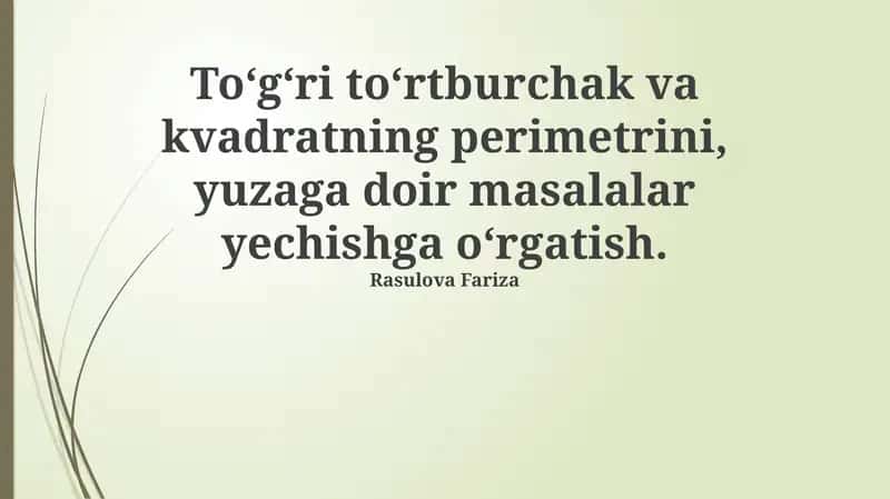 Perimetrni hisoblash formulalari va misollar 1