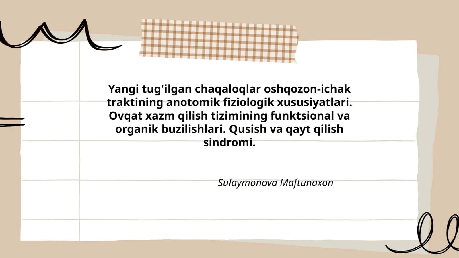 Yangi tug'ilgan chaqaloqlar oshqozon-ichak trakti 1