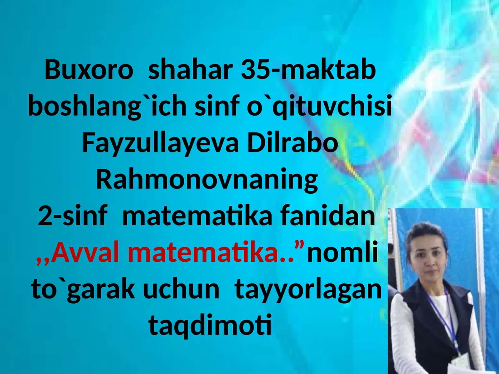 Avval matematika..” nomli to`garak 1