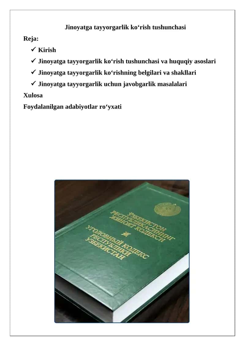 Jinoyatga tayyorgarlik ko‘rish 1